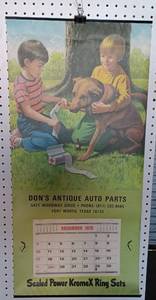 lot 40 image: 1979 Antiques Auto Parts Store Advertising Calendar--Check out these graphics