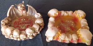 lot 49 image: Selection of 2 Stoneware Skeleton Ashtrays