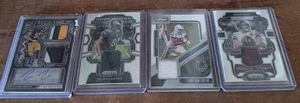 lot 60 image: Selection of Football Autographed and Game Worn Jersey Cards in Protective Cases