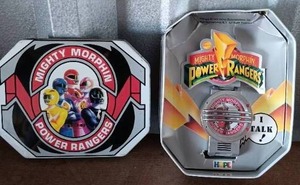 lot 63 image: Mighty Morphin Power Rangers Red Ranger Wrist Watch in Collectors Tin---Needs battery