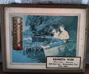 lot 64 image: 1954 Advertising Thermometer and Calendar--Calendar is missing Jan and Feb