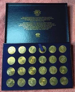 lot 68 image: 1984 Los Angeles Olympics Transit Tokens--Complete set---Very unique item