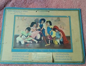 lot 74 image: 1938 The Dionne Quintuplets Advertising Calendar--Some wear due to age but calendar is complete