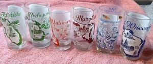 lot 76 image: Selection of 6 Vintage State Glasses including West Virginia University