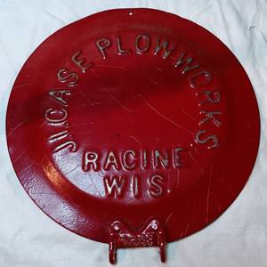 lot 79 image: Antique J.I. Case Plow Works Tractor Implement LidFlap