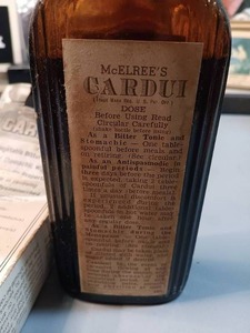 lot 85 image: Antique McElrees Condui Medicine Bottle for Stomach Pains and Menstral Cramps--With contents and original box