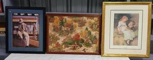 lot 98 image: 3 Nice Pieces of Wall Art in Nice Frames