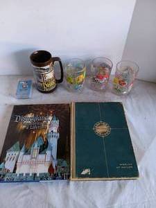 lot 109 image: Lot of Disney Items Including Books, Unopened Playing Cards, Mug and McDonalds Glasses---Check it out