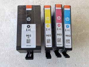 lot 123 image: HP 902XL Black Ink  902 Magenta, Yellow, Cyan Ink Cartridge - NEW