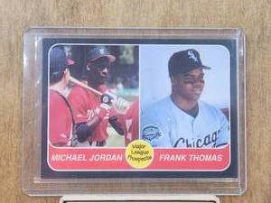 lot 94 image: Michael Jordan & Frank Thomas - 1991 Major League Prospects - Rookie Card -