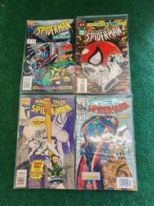 lot 42 image: Spider-Man - selection of 4 Marvel Comics - Unlimited #9, Sensational #2 of 4, Marvel Tales #287, and Spider-Man #48 - in plastic sleeves