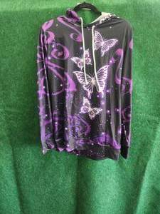 lot 51 image: Butterfly themed long sleeve shirt - L