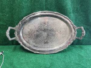 lot 139 image: Large metal silver tray - marked .938 epc -