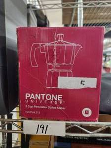 lot 191 image: Pantone 3 cup percolator coffee maker - Qty - 2 - Hot Pink