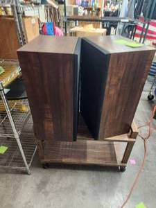 lot 198 image: Vintage pair of Acoustics speakers with rolling stereo card