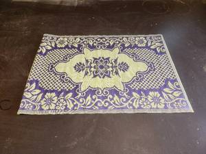 lot 456 image: Purple and white indoor & outdoor plastic mats-rugs - 48 x 68 - bid x 10