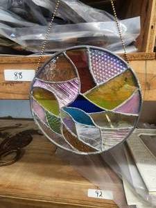 lot 90 image: Stained glass art - 10 diameter