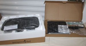 lot 51 image: Unused Pampered Chef Items Deluxe Electric Waffle Plates, Waffle Puff Pan