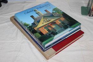 lot 34 image: Books Colonial Williamburg, First Ladies and Readers Digest Great World Atlas