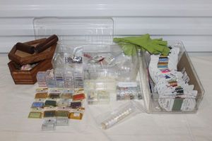 lot 85 image: Large Variety of Embroidery Thread and Glass Seed Beads and Charms with Boxes