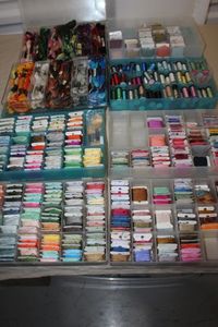 lot 89 image: Large Variety of Embroidery Thread, Six Plastic Thread Boxes included