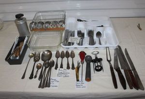 lot 107 image: Vintage Silverplate Silverware, and more See photos for More information