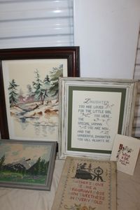 lot 118 image: Framed and Unframed Cross Stitch Decor as shown