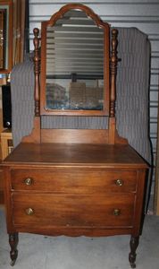 lot 129 image: Vintique Two Drawer Dresser with Mirror