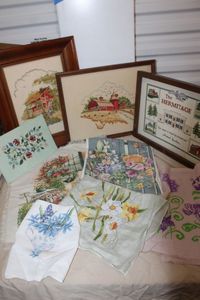 lot 173 image: Beautiful Framed and Unframed Completed Cross Stitch