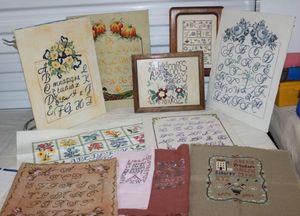 lot 175 image: Beautiful Completed Cross stitch Samplers