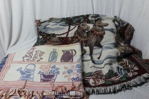 lot 210 image: Two Vintage Throw Blankets as shown