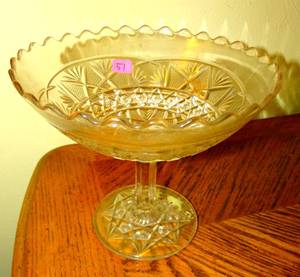 lot 51 image: GLASS PEDESTAL BOWL  COMPOTE DISH