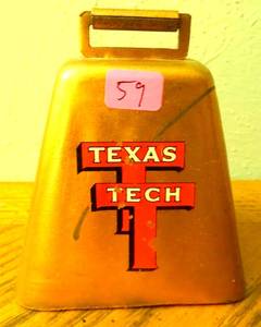 lot 59 image: TEXAS TECH COPPER COW BELL (WORKS)