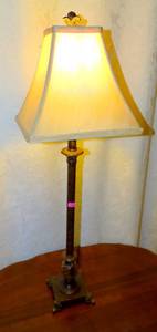 lot 66 image: ORNATE CANDLESTICK BUFFET LAMP $$