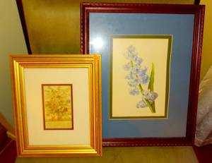 lot 72 image: VINTAGE WALL ART FEATURING FLOWERS