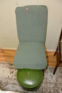 lot 152 image: CHAIR WITH RETRO OTTOMAN