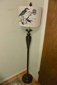 lot 153 image: UNIQUE FLOOR LAMP WITH DECORATIVE SHADE