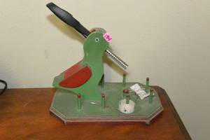 lot 154 image: VINTAGE WOOD SEWING CADDY - BIG $ ITEM, CHECK THE COMPS