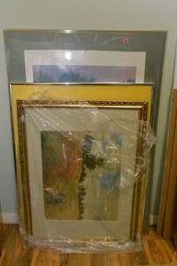 lot 186 image: FRAMED FTW BALLET POSTER WITH 2 FRAMED PAINTINGS