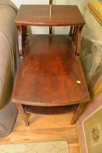 lot 190 image: BIG $ ITEM - 1940S MERSMAN 2 TIER SIDE TABLE