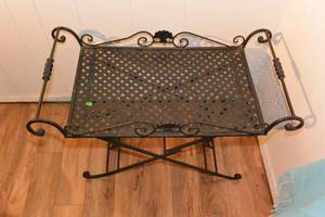 lot 224 image: ANTIQUE METAL FOLDING SERVING TRAY