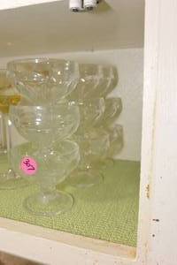 lot 307 image: $ SET OF 9 VINTAGE PUDDING  DESSERT GLASS CUPS