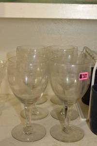 lot 322 image: LOT OF 6 - VINTAGE FOSTERIA PERSIAN ETCHED WINE GLASSES $$