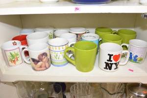 lot 349 image: ASSORTMENT OF TEACOFFEE MUGS AS SHOWN