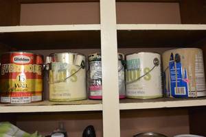 lot 382 image: PAINT LOT - INCLUDES ALL OF THE PAINT ON THE SHELF