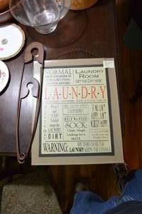 lot 397 image: METAL LANDRY ROOM WALL DECOR