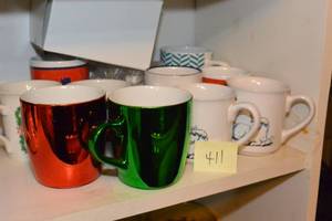 lot 411 image: GENEROUS SELECTION OF MUGS, UNICORNS, CHRISTMAS, ETC