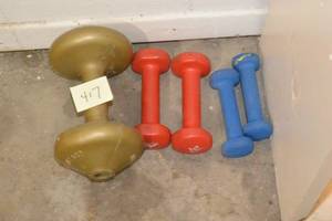 lot 417 image: LOT OF VARIOUS DUMBBELLS
