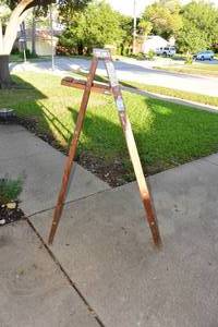 lot 429 image: WOOD A-FRAME LADDER