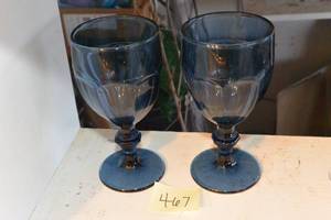 lot 467 image: PAIR OF VINTAGE LIBBEY GLASS CO GIBRALTER GOBLETS $